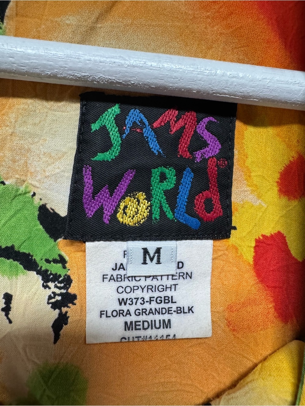 Jams World Vintage Dress Flora Grande BLK Hawaiian Tropical Resort Vacation M - Picture 7 of 10